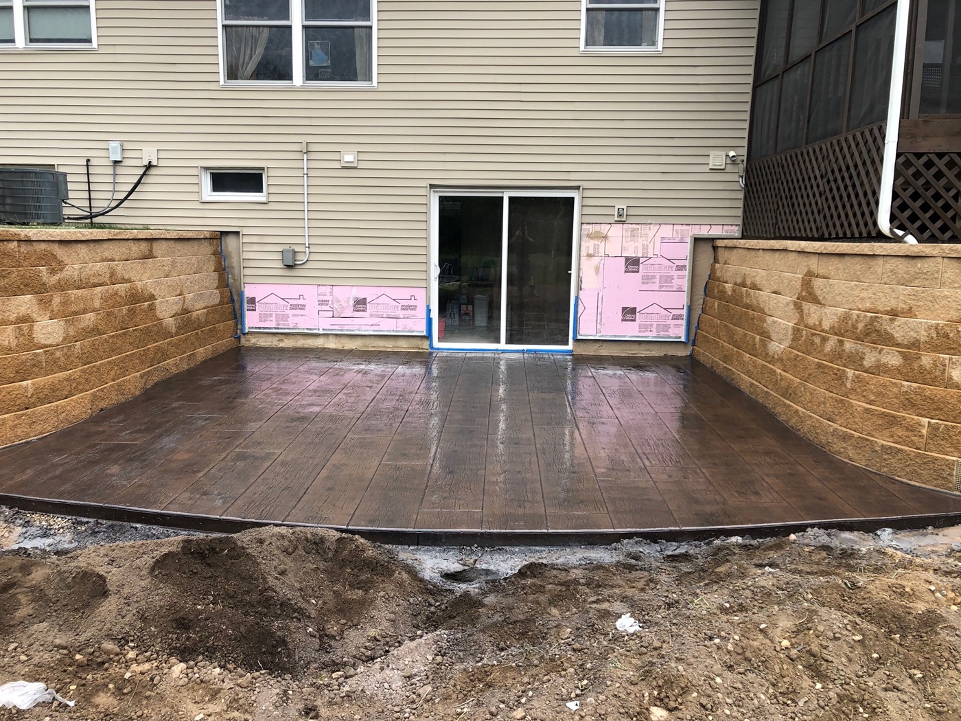 Stamped concrete patio installation, Jackson, WI