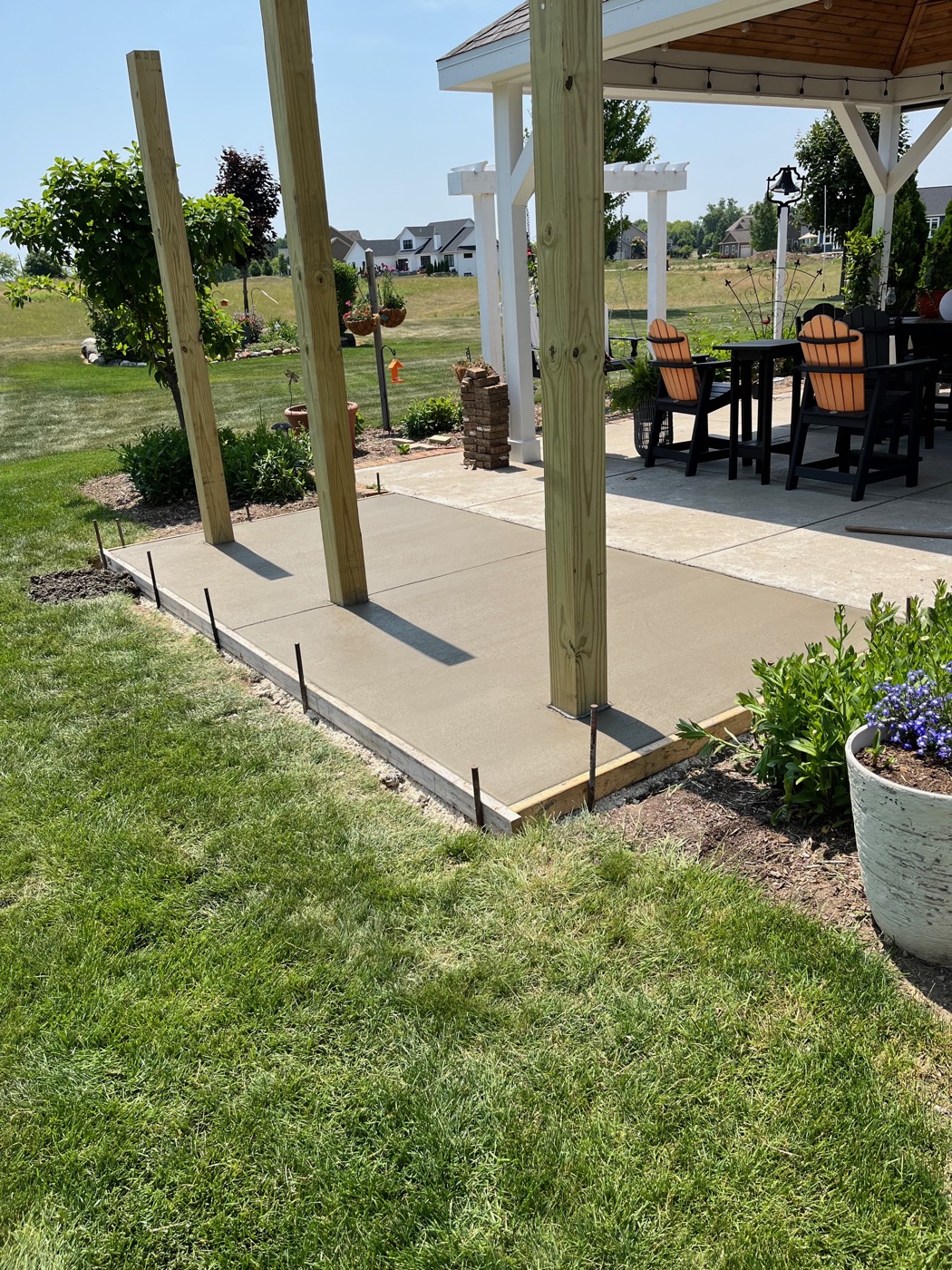 Concrete patio under pergola, Jackson, WI