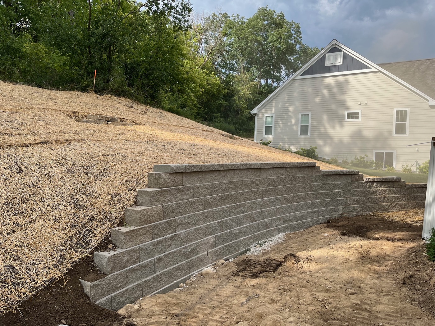 Retaining wall installation in Wisconsin