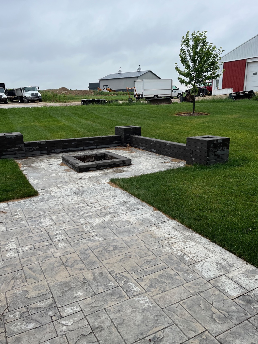 Paver patio with fire pit — Jackson, WI landscaping